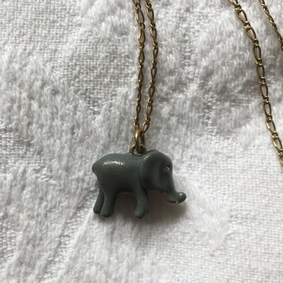 J Crew Factory Enamel Elephant Necklace - Picture 3 of 3